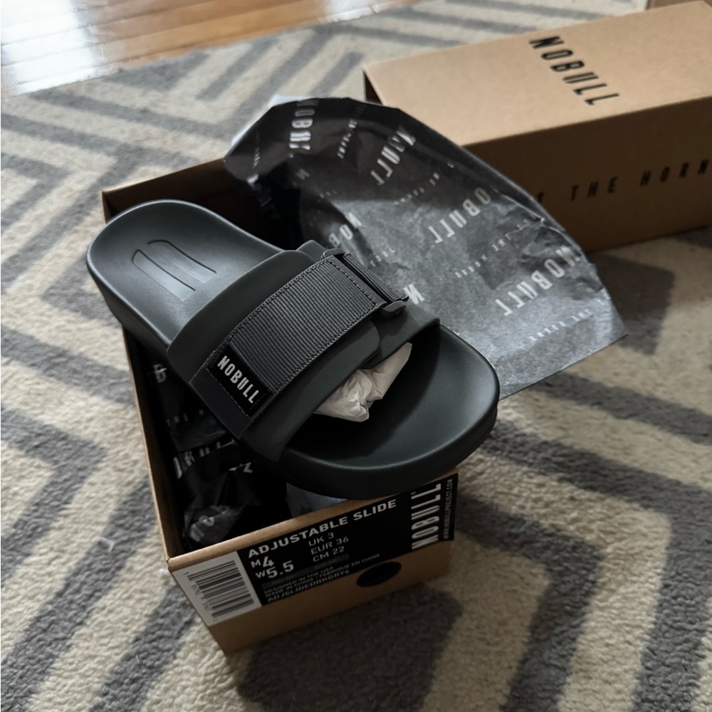 NOBULL Black Adjustable Slide Sandals